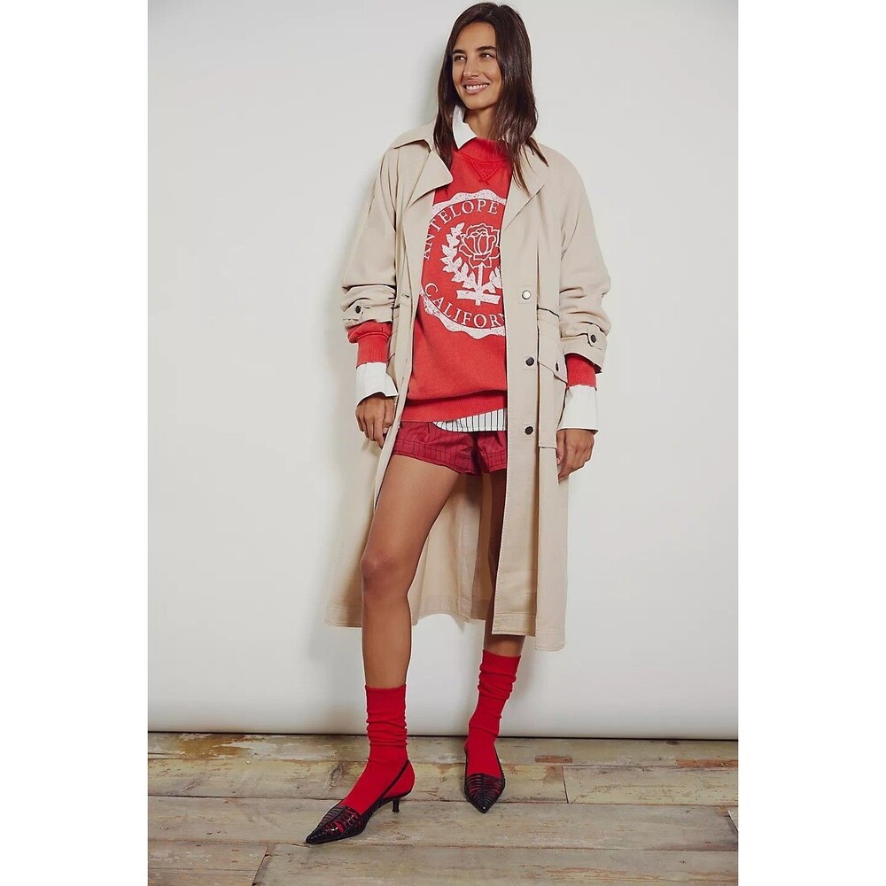 Free People We The Free Perry Military Coat Jacket Top Cotton Cozy XS New 278492